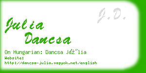 julia dancsa business card